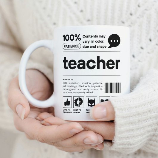 Mug Appréciation des enseignants Code-barres humoristi