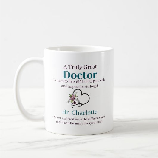 Mug Appréciation du médecin personnalisé (Gauche)