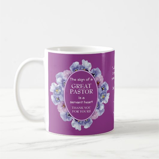 Mug Appréciation du pasteur floral (Gauche)