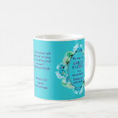 Mug Appréciation du pasteur floral bleu (Devant droit)