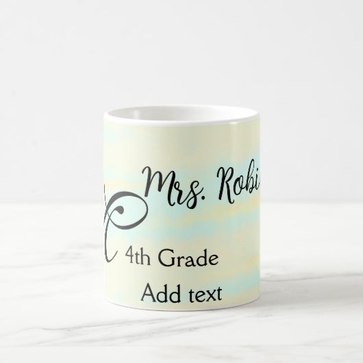 Mug appréciation du professeur d'aquarelle jaune simpl (Centre)