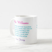Mug appréciation du professeur merci moderne coloré (Devant gauche)