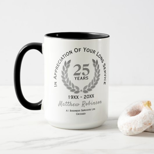 Mug Appréciation du service long personnalisée (Avec donut)