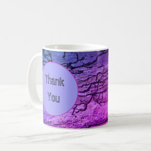 Mug Appréciation Neon bleu rose Abstrait Merci (Devant gauche)