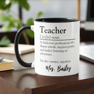Mug Appréciation personnalisée de la définition de l'e