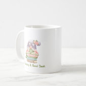 Mug Apprécier un bon livre avec un gnome sur un  (Devant gauche)