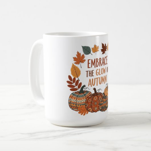 Mug Appréciez la lueur du design automne (Devant gauche)