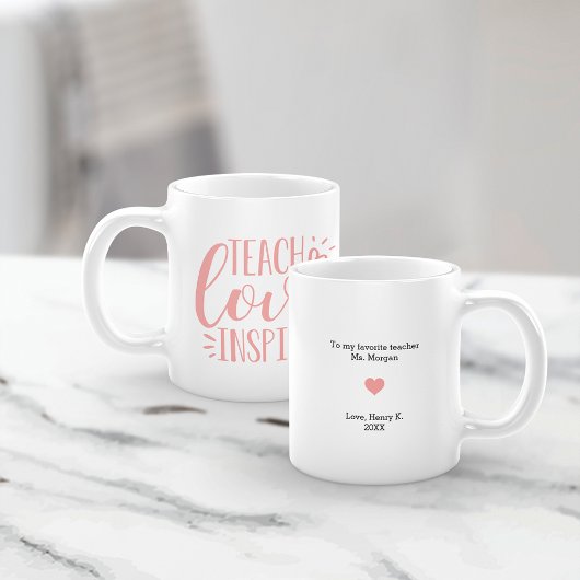 Mug Apprendre, Amour, Inspirer | Message personnalisé