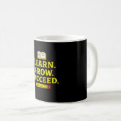 Mug Apprenez. Croissance. Réussi. Motivation (Devant droit)