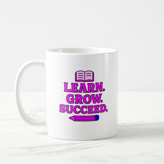 Mug Apprenez. Croissance. Réussi. Motivation (Gauche)