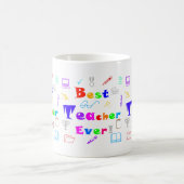 Mug Apprentissage amusant, coloré Meilleur Enseignant  (Centre)