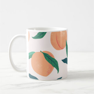 Mug Appricot de Pêche : Motif Tropical Sans Seamless.