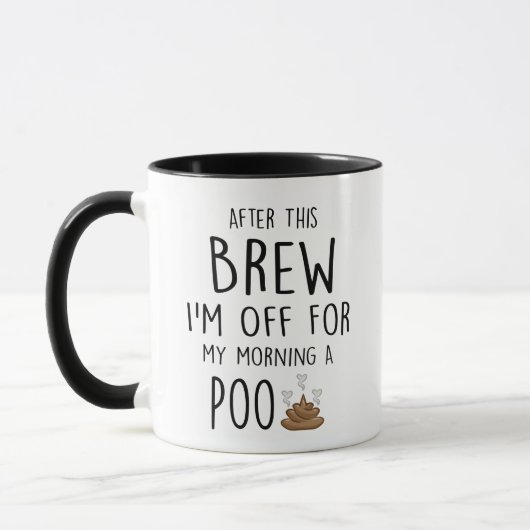 Mug Après cette brasse je suis parti pour un poo, cade (Gauche)