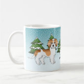 Mug Apricot et blanc Mini Goldendoodle Forêt d'hiver (Gauche)