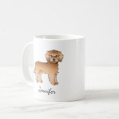 Mug Apricot Mini Goldendoodle Cartoon Chien & Nom (Devant gauche)
