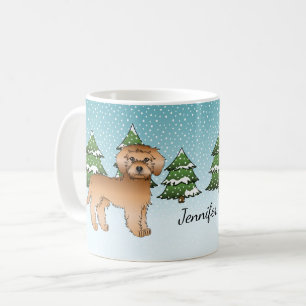Mug Apricot Mini Goldendoodle Chien Dans Une Forêt D'H