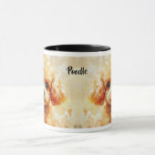 Mug Apricot Poodé Chien Impressionniste Peinture (Centre)