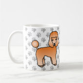 Mug Apricot Toy Poodle mignon Cartoon Chien (Gauche)
