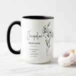 Mug April Bridesmaid | Fleur de naissance de pois doux<br><div class="desc">Offrez à votre servante un cadeau de remerciement sincère avec cette tasse de fleur de naissance de pois sucrés personnalisée. Conçu pour ceux qui sont nés en avril, cette tasse élégante est ornée d'un délicat pois sucré aux lignes d'art symbolisant la beauté et le sens. La typographie minimaliste moderne comprend...</div>