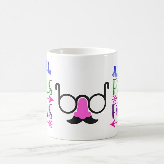 Mug April Fool's Day Fools Moustache & lunettes (Centre)
