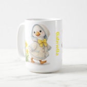 Mug April Goose daffodils cute valentine illustration (Devant gauche)