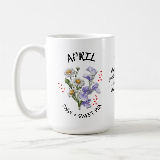 Mug APRIL Mois de naissance Fleur Christian Nom person (Gauche)
