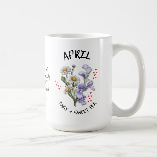 Mug APRIL Mois de naissance Fleur Christian Nom person (Droite)