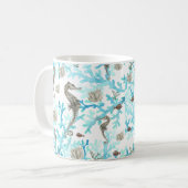 Mug Aqua Beige Seahorse Ocean Vie marine (Devant gauche)
