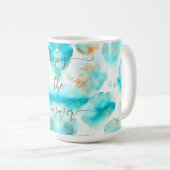 Mug Aqua bleu doré (Devant droit)