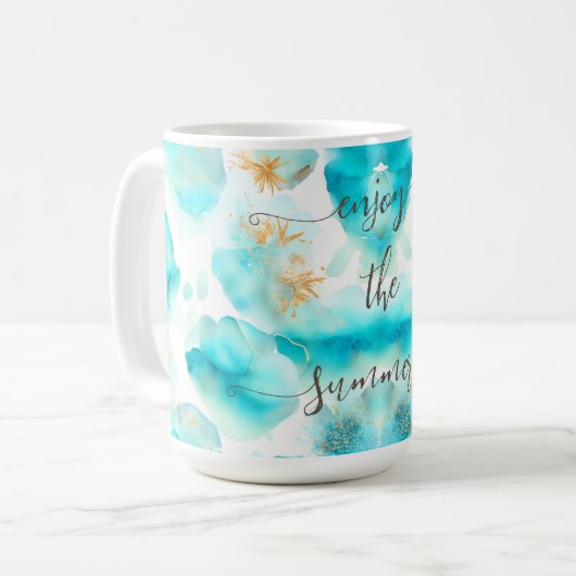 Mug Aqua bleu doré (Devant gauche)
