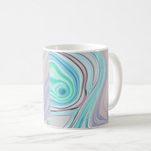 Mug aqua bleu menthe vert lilas violet pastel arc-en-c (Devant droit)
