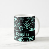 Mug aqua bleu moderne biochimie vie complexe (Devant droit)