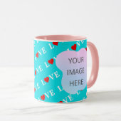 Mug Aqua Blue LOVE (Devant droit)
