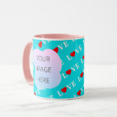 Mug Aqua Blue LOVE (Devant gauche)