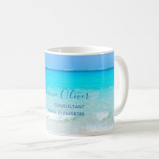 Mug Aqua Blue Ocean Sky Custom (Devant droit)