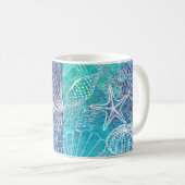 Mug Aqua Blue Ocean Vie marine Coquillages (Devant droit)