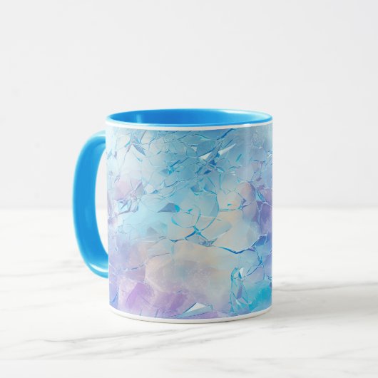 Mug Aqua Blue Purple Ice Neige Noël (Devant gauche)