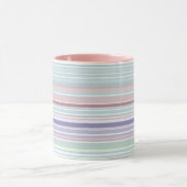 Mug Aqua, Blush and Lavender Stripes (Centre)