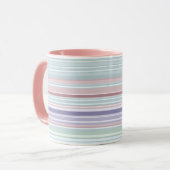 Mug Aqua, Blush and Lavender Stripes (Devant gauche)