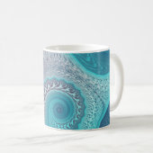 Mug Aqua et Taupe Tourbillons océaniques Abstraits (Devant droit)