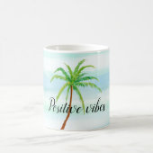 Mug Aqua Mint Bleu Blancs Tropical Palm Tree (Centre)