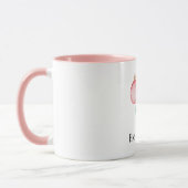 Mug Aqua Mint Pink Gold Dots Ornements de Noël Nom (Gauche)