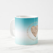 Mug Aqua Ombre Gold Love Peace Kindness Heart (Devant gauche)