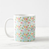 Mug Aqua Ombre rose jaune floral (Gauche)
