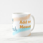 Mug Aqua orange happy Hanoukka ajouter un nom message (Devant droit)