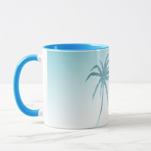 Mug  Aqua Peach White Palm Tree Gold Dream           (Gauche)