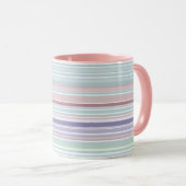Mug Aqua, rose et rayures lavande (Devant droit)