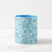 Mug Aqua tropical Orchidées blanches Hibiscus Floral (Centre)