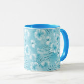 Mug Aqua tropical Orchidées blanches Hibiscus Floral (Devant droit)