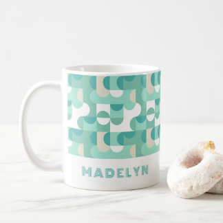 Mug Aqua Turquoise Mint Mint Green MidCentury Patte